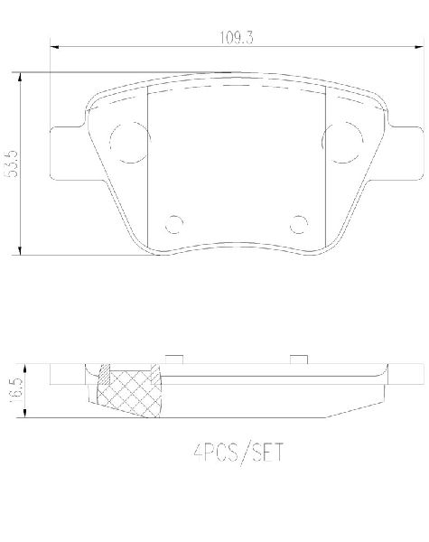 2010-2013 Audi A3 Disc Brake Pad Set - Rear (Brembo)
