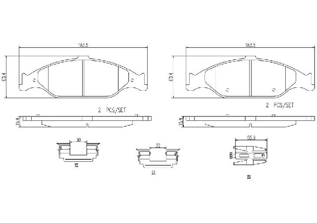 1999-2004 Ford Mustang Disc Brake Pad Set - Front (Brembo)