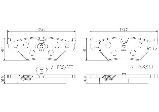 1995-1997 Jaguar XJR Disc Brake Pad Set - Rear (Brembo)