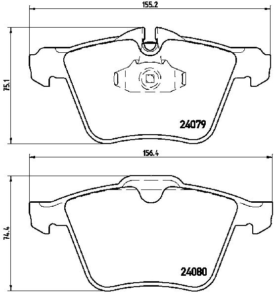 2006-2008 Jaguar S-Type Disc Brake Pad Set - Front (Brembo)