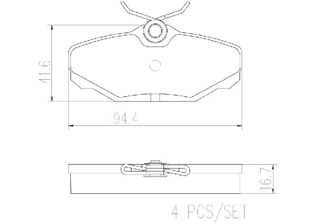 1993-2002 Lincoln Continental Disc Brake Pad Set - Rear (Brembo)