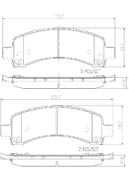 2003-2014 Chevrolet Express 1500 Disc Brake Pad Set - Rear (Brembo)
