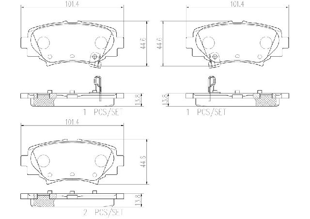2014-2018 Mazda 3 Disc Brake Pad Set - Rear (Brembo)