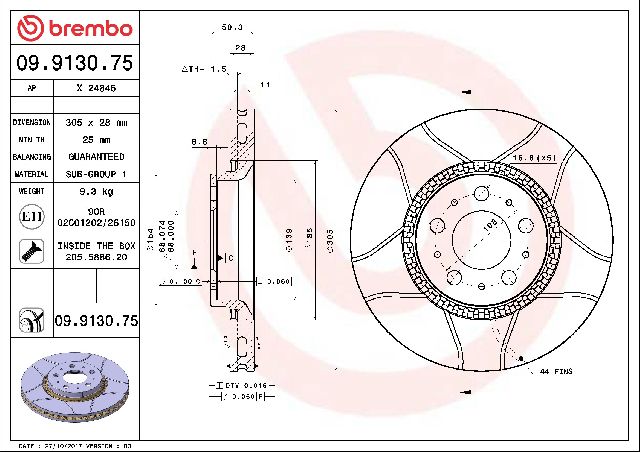 1999-2006 Volvo S80 Disc Brake Rotor - Front (Brembo)