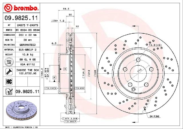 2003 Mercedes-Benz SL500 Disc Brake Rotor - Front (Brembo)