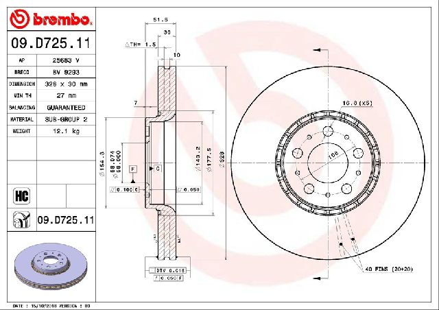 2003-2014 Volvo XC90 Disc Brake Rotor - Front (Brembo)
