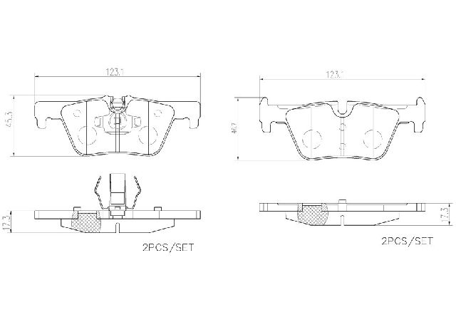 2014-2016 BMW 428i Disc Brake Pad Set - Rear (Brembo)