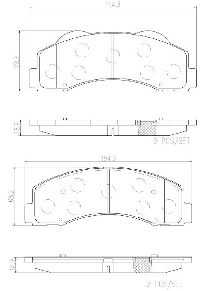 2010-2022 Lincoln Navigator Disc Brake Pad Set - Front (Brembo)