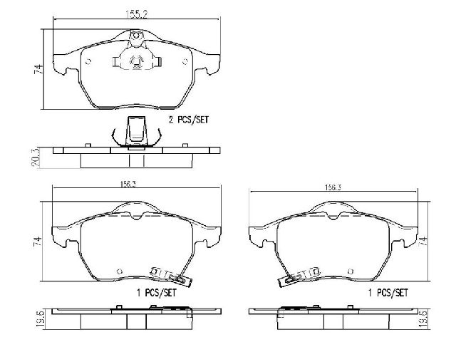 1999 Saab 9-3 Disc Brake Pad Set - Front (Brembo)
