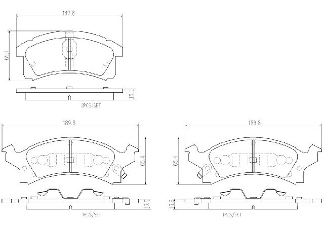 1992-2005 Chevrolet Cavalier Disc Brake Pad Set - Front (Brembo)