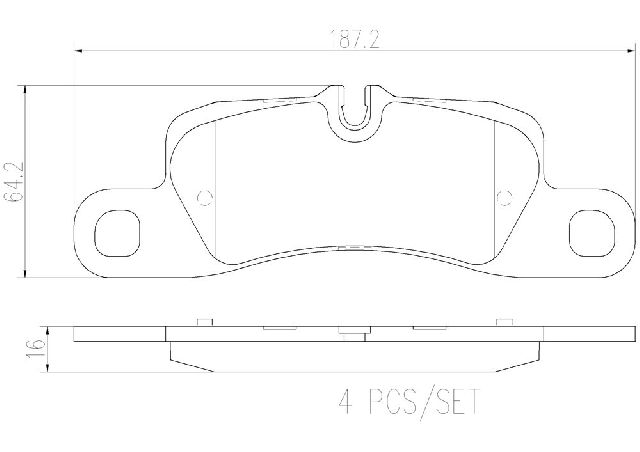 2011-2018 Porsche Cayenne Disc Brake Pad Set - Rear (Brembo)