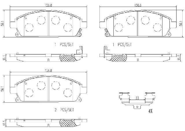 2004-2009 Nissan Quest Disc Brake Pad Set - Front (Brembo)