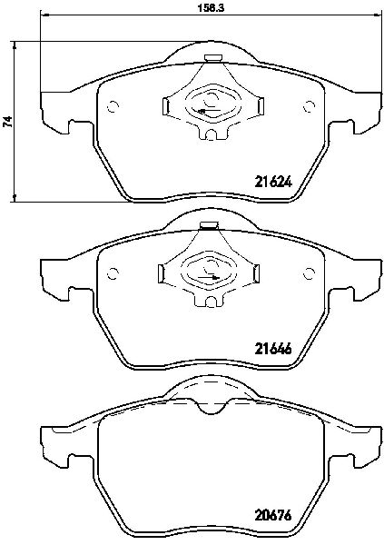 1996-1999 Audi A4 Disc Brake Pad Set - Front (Brembo)