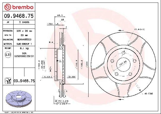 2004-2013 Mazda 3 Disc Brake Rotor - Front (Brembo)