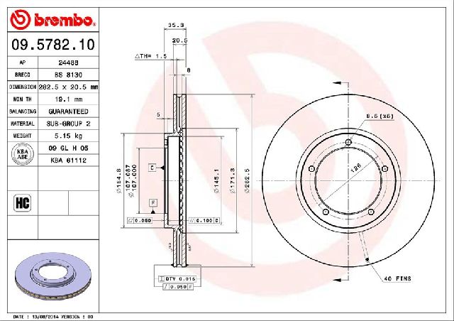 1987-1988 Porsche 924 Disc Brake Rotor - Front (Brembo)