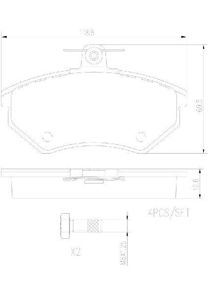 1988-1989 Audi 80 Disc Brake Pad Set - Front (Brembo)
