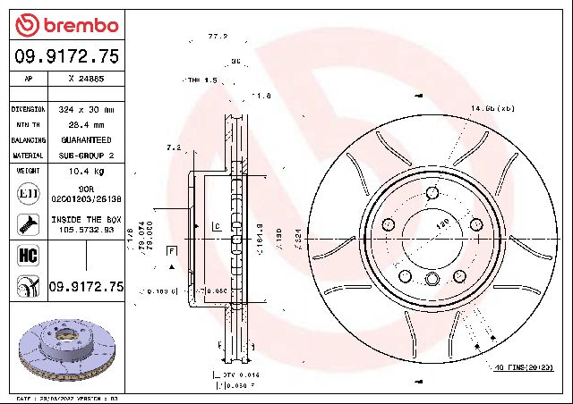 2008-2010 BMW 528i Disc Brake Rotor - Front (Brembo)
