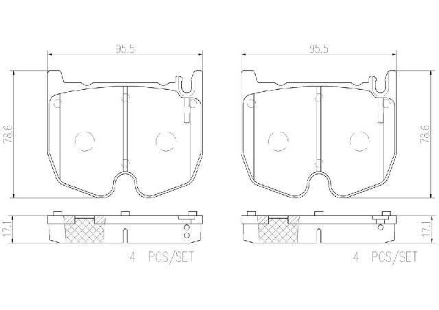 2004-2007 Mercedes-Benz SL600 Disc Brake Pad Set - Front (Brembo)