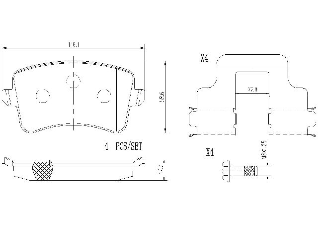 2014-2016 Audi A4 Disc Brake Pad Set - Rear (Brembo)