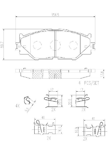 2006-2015 Lexus IS250 Disc Brake Pad Set - Front (Brembo)