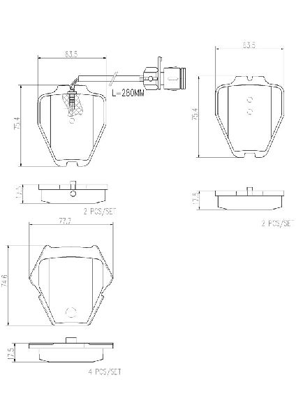 2000-2003 Audi A8 Quattro Disc Brake Pad Set - Front (Brembo)