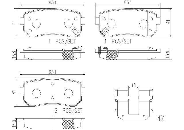 2018 Kia Optima Disc Brake Pad Set - Rear (Brembo)