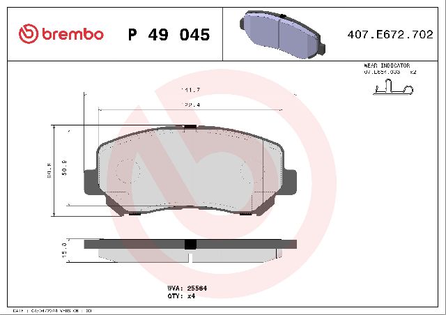 2013-2023 Mazda CX-5 Disc Brake Pad Set - Front (Brembo)