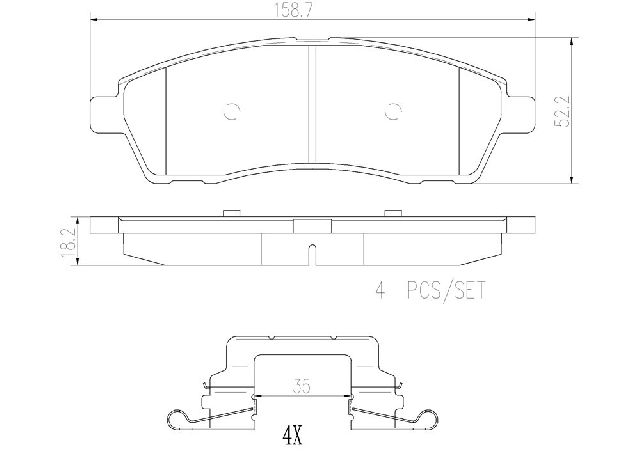 1999-2000 Ford F-550 Super Duty Disc Brake Pad Set - Rear (Brembo)