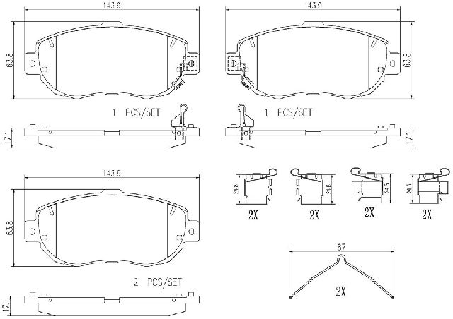 2001-2005 Lexus IS300 Disc Brake Pad Set - Front (Brembo)