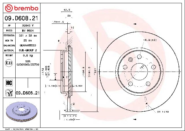 2019-2024 Buick Envision Disc Brake Rotor - Front (Brembo)