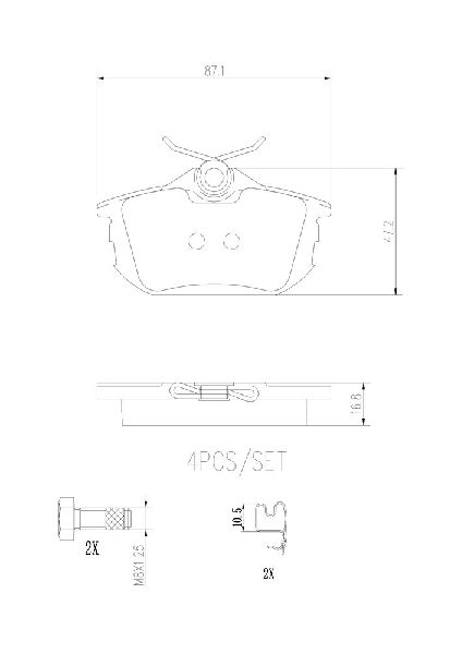 2000-2004 Volvo S40 Disc Brake Pad Set - Rear (Brembo)