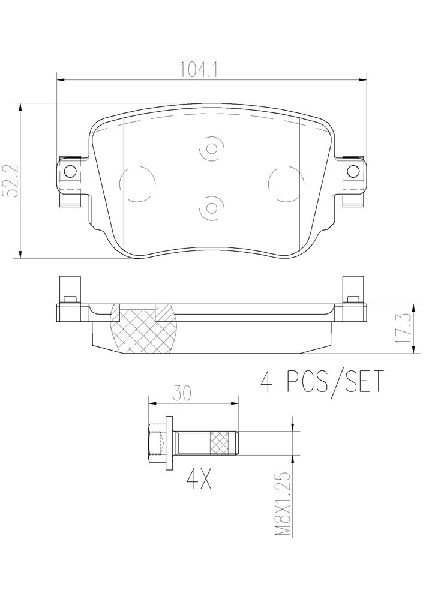 2018 Volkswagen GTI Disc Brake Pad Set - Rear (Brembo)