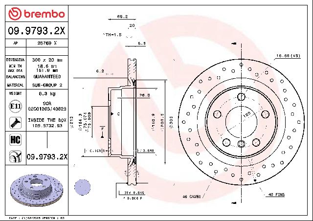 2014-2015 BMW 428i Disc Brake Rotor - Rear (Brembo)