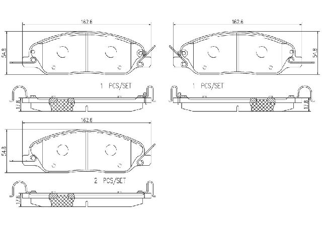 2005-2014 Ford Mustang Disc Brake Pad Set - Front (Brembo)