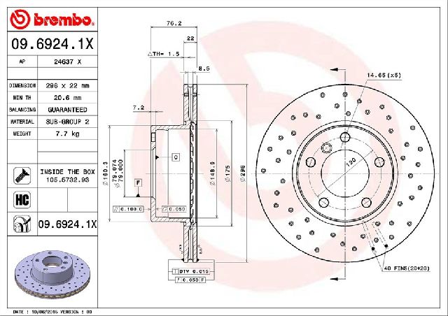 1997-2000 BMW 528i Disc Brake Rotor - Front (Brembo)