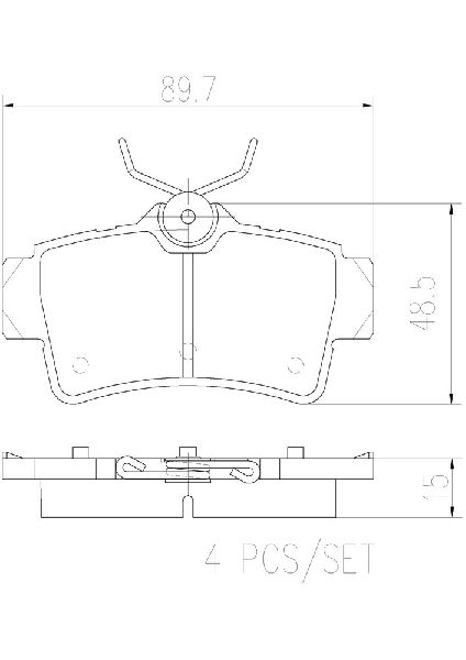 1994-2004 Ford Mustang Disc Brake Pad Set - Rear (Brembo)