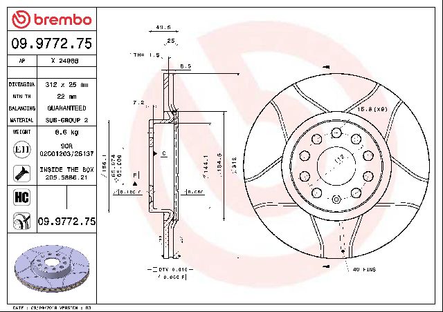 2006-2024 Audi A3 Disc Brake Rotor - Front (Brembo)