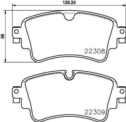 2017-2020 Audi A4 Disc Brake Pad Set - Rear (Brembo)