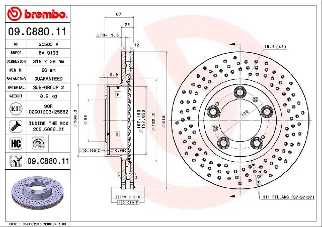 2000-2012 Porsche Boxster Disc Brake Rotor - Front or Front Left or Front Right (Brembo)