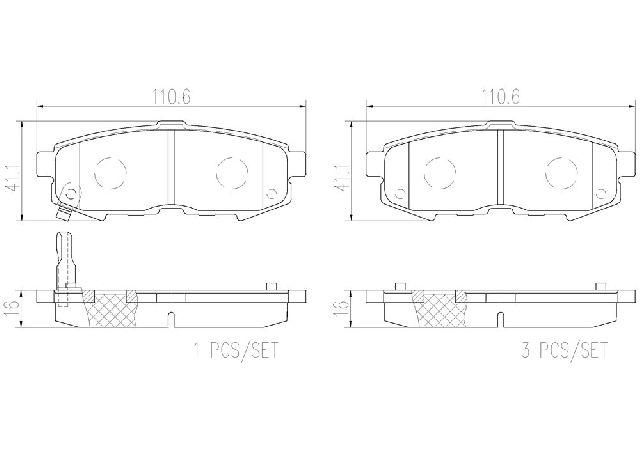 2004-2006 Mazda MPV Disc Brake Pad Set - Rear (Brembo)