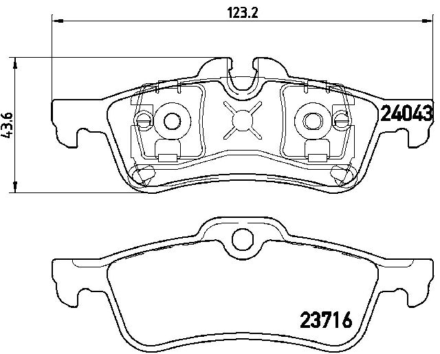 2002-2008 Mini Cooper Disc Brake Pad Set - Rear (Brembo)