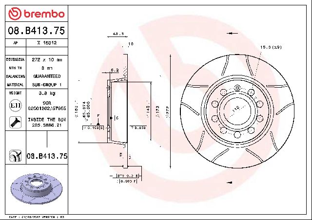 2009-2024 Audi A3 Disc Brake Rotor - Rear (Brembo)