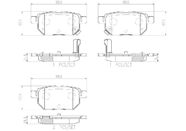 2010-2022 Toyota Prius Disc Brake Pad Set - Rear (Brembo)