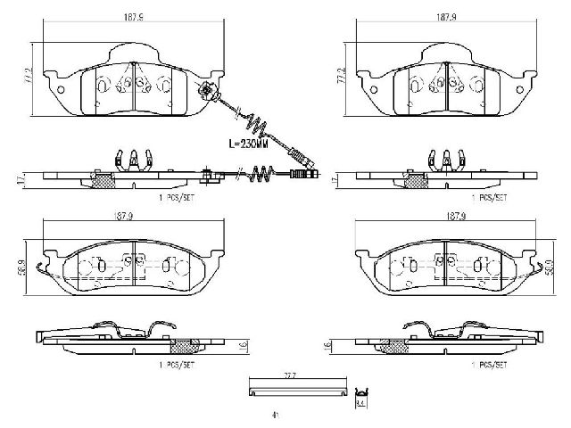 2003-2005 Mercedes-Benz ML350 Disc Brake Pad Set - Front (Brembo)