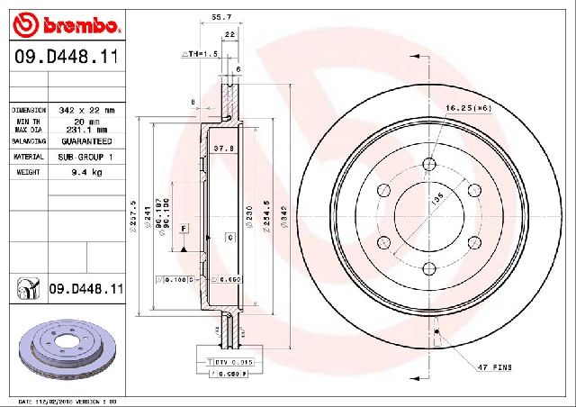2007-2017 Lincoln Navigator Disc Brake Rotor - Rear (Brembo)