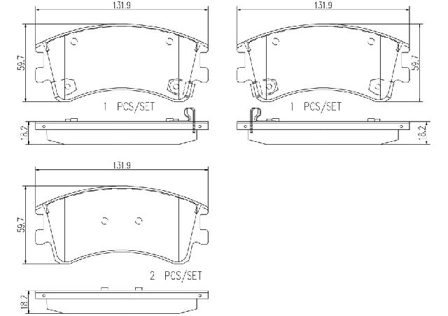 2003-2005 Mazda 6 Disc Brake Pad Set - Front (Brembo)