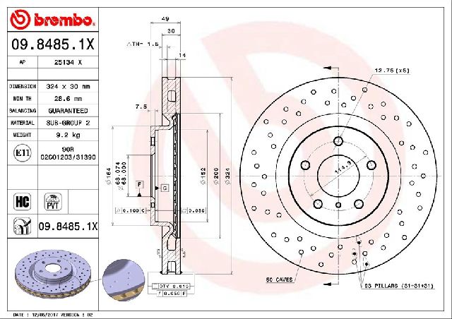2003-2009 Nissan 350Z Disc Brake Rotor - Front (Brembo)