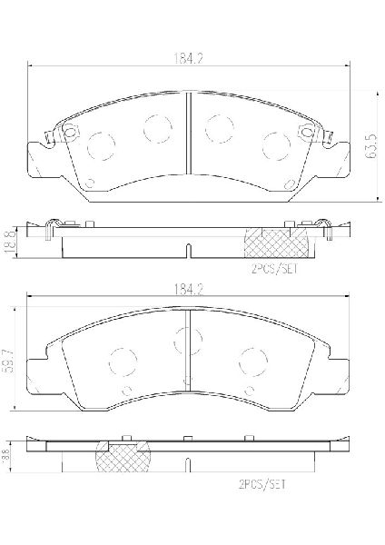 2009-2013 Chevrolet Avalanche Disc Brake Pad Set - Front (Brembo)
