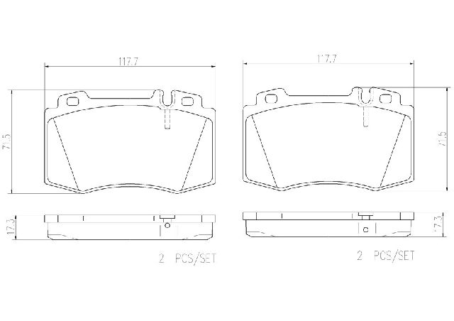 2001-2002 Mercedes-Benz S600 Disc Brake Pad Set - Front (Brembo)