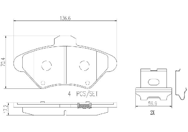 1993-1997 Mercury Cougar Disc Brake Pad Set - Front (Brembo)